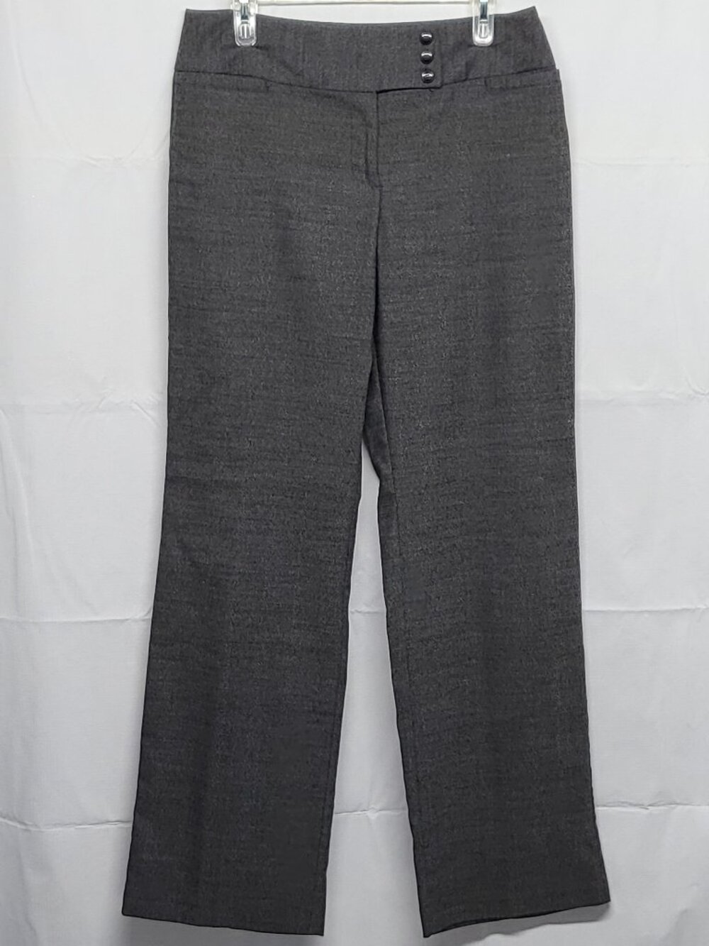 Harve Benard Womens Dress Pants Wide Leg Size 10 Twill Stretch Pockets Gray